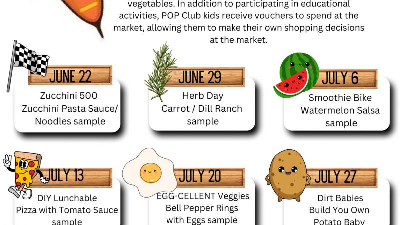POP! Club - Farmer's Market Schedule 